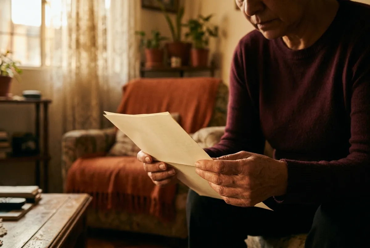 Manos de una mujer sosteniendo una hoja de papel doblada: la expectativa que arrastra hace tiempo, antes de decidir si la convierte en pedido, pone un límite o la suelta